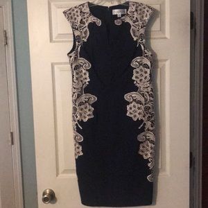 Navy dress with lace details